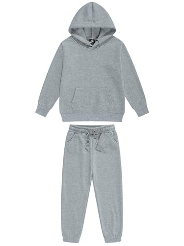 Kids Boys Girls 2 Piece Tracksuit Fleece Long Sleeve Hoodie Sweatshirt and Jogging Pants Set Athletic Outfits