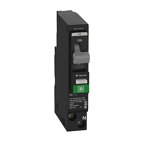 Square D QO115PAF (New Version of QO115PCAFI) 15-Amp Single-Pole Plug-On Neutral CAFCI Circuit Breaker