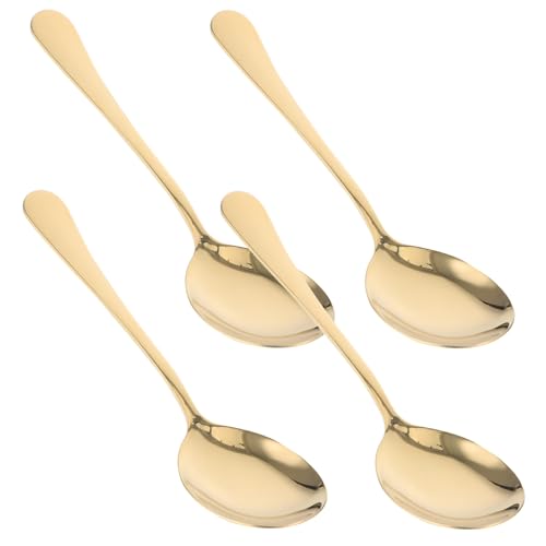 BRIGHTFUFU 4pcs Large Metal Serving Spoons Stainless Steel Utensils for Catering Buffet Hotel Restaurant Dishwasher Safe