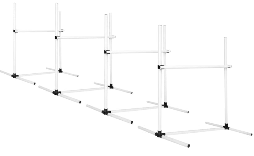 Dog Agility Jump Set with Adjustable Height Bars – Includes Carry Bag, Indoor & Outdoor Jumping Hurdles for Training, Dog Agility Course Equipment