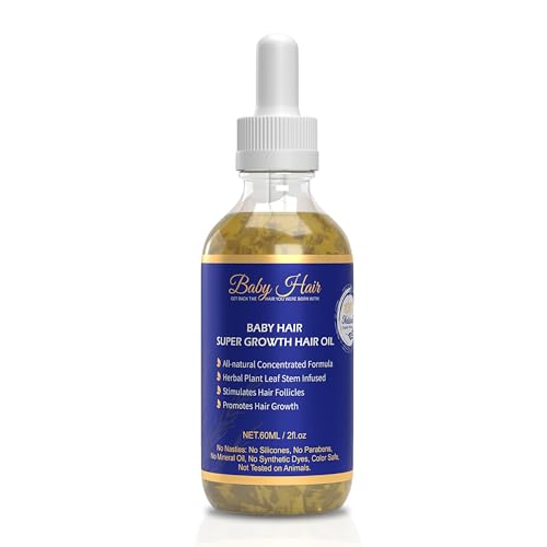 Image of Baby Hair - Super Growth Hair Oil, Sulfate-Free for All Hair Types, Argan, Tea Tree Oil, and Castor Hair Oils for Hair Growth for both Women and Men, 2 fl.oz