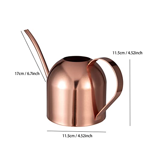 IMEEA Indoor Watering Can for House Plants 33oz/1L Stainless Steel Watering Can with Long Spout (Rose Gold) - Thumbnail 3