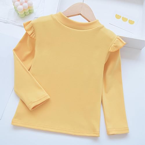 Girls and Toddler Long Sleeve Kids Cute Ruffle T-Shirt Girls Casual Elegant Blouse Warm Relaxed Fit Fall Outfits Soft2
