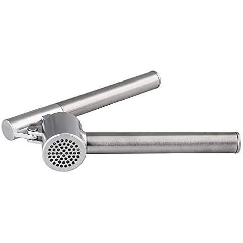 recus Garlic Press, Stainless Steel, Garlic Crusher with Comfortable Handle, Crusher, Garlic Masher, Kitchen Helper, Dishwasher Safe, Easy to Clean (Silver) Cover