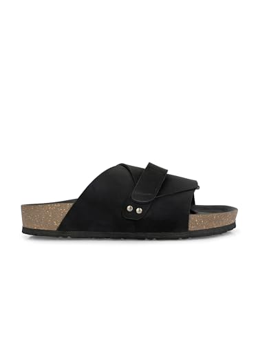 Image of EL PASO Men's Leather Cushioned Cork Sole Sandal Slippers (Size 6 to 12)