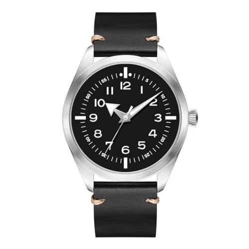 Boyarca Pilot Watch Men's Aviator Wrist Watch Japan Automatic Movement Retro Mechanical Watches Stainless Steel Case with Luminous Waterproof, Black 8013