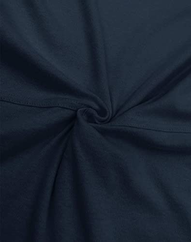 Floral Find Women's Long Sleeve Lapel Half Zip Up Sweatshirt Solid Stylish Loose Fit Casual Pullover Tops (Navy Blue, X-Large) #TOP3