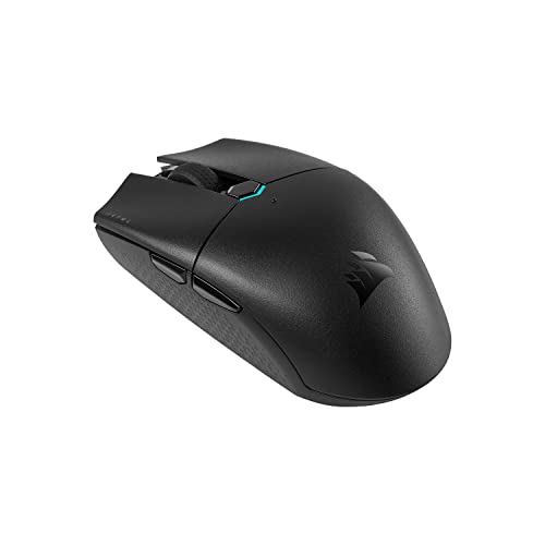 Corsair KATAR PRO WIRELESS Gaming-Maus (10.000 DPI Optischer Sensor, Symmetrische Form, Unter 1 ms Wireless-Technologie, Akkulaufzeit von bis zu 135 Stunden, Sechs Programmierbare Tasten) Schwarz