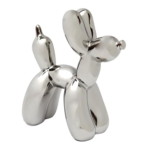 moorg Scultura Palloncino 16x7x18 cm, Oggetti Decorativi per la Casa in Ceramica, Soprammobili Design e Oggettistica per la Casa Moderna, Cane Palloncino Scultura