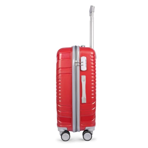 Image of Small Cabin Suitcase Red Polypropylene 54 cm with 8-Wheel Spinner and Secure Number Lock