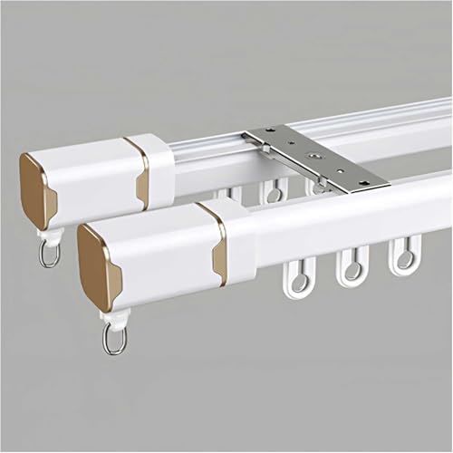 Wood Gr - Divisor de pared con sistema K de aluminio doble riel para sala de estar y dormitorio (latón 2,5 m)