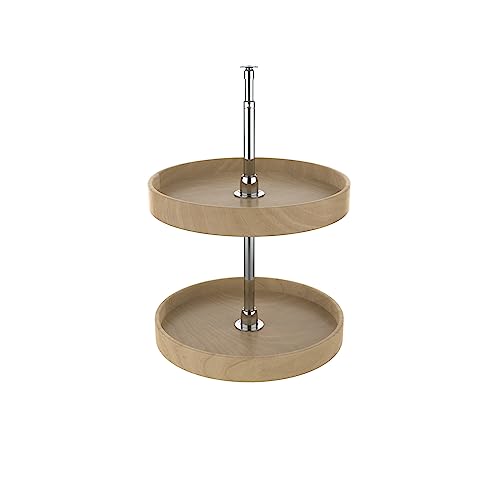 Lazy Daisy Natural Wood Full-Circle 2-Shelf Lazy Susans for Corner Wall Cabinets