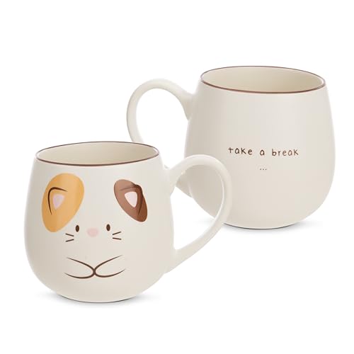 NICI mymochi Gata Angy Take a Break de 400 ml, 8 x 9 cm, Blanca, Taza Porcelana con...