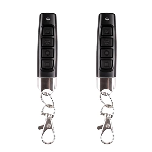2Piezas Mando Garaje Universal 433 MHz Control Remoto Inalámbrico 4 Canales Mando a Larga Distancia Clonador 50M Duplicador Portátil Llavero Compatible con Garaje Puertas Eléctricas Enrollables Portón