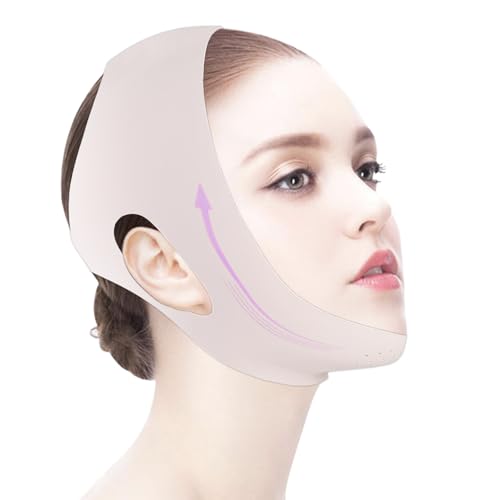 YOOY Reductor de Papada,Papada Reductor Mujer,Correa Facial Adelgazante Mentonera y Lifting Tape Reutilizable y Ajustable, Faja Facial Definidor de Mandíbula, Cinturón Facial con Efecto V - Line