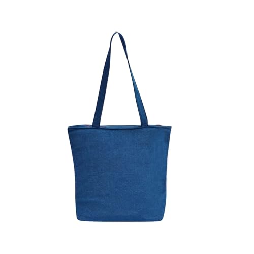 Image of Hand-Printed Tote Bag with Classical Design-Reusable, Zipper Closure For Women & Girls