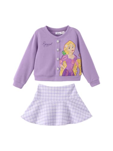 Image of Disney Girl 2 Piece Birthday Party Outfit Knit Top & Tweed Skirt Set 2-13Y