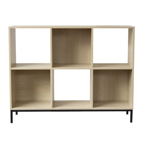 Casme Scaffale a 6 scomparti con gambe in metallo