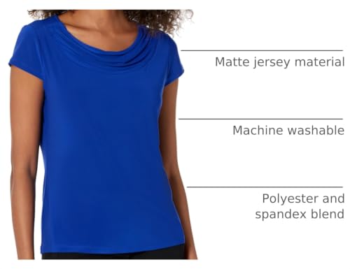 Image of Kasper Women's Cap Sleeve, Cowl-Neck Jersey Top
