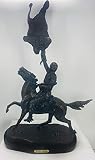 "Buffalo Signal" American Handmade Solid Bronze Sculpture By Frederic Remington Mini Size 14 Inches