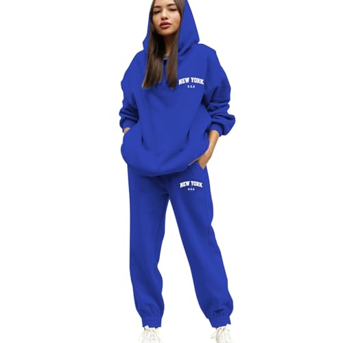 Ensemble de sweat à capuche femme bleu XXL idéal pour le sport détendu et le quotidien