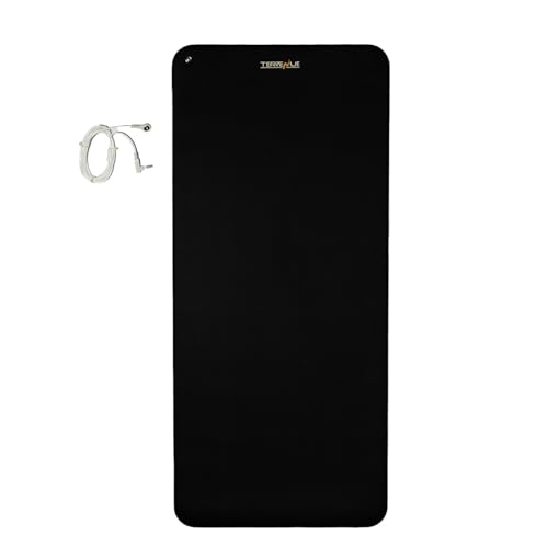 Image of TerreNue's Grounding Mat | Earthing Mat | 60CMx40CM | Black | Anti-Skid | Carbon-Leather | Reduce Inflammation | Improve Blood Circulation | Better Sleep | Reduce Stress and Pain | Zero Voltage Therapy