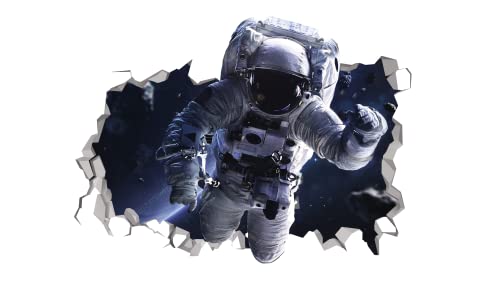 Kyle Cornhole Astronaut 3D Wall Decal - Universe Smashed Wall Art Sticker - Space Wall Decor Art Vinyl Removable Mr1159 (24''W X 14''H (60Cm X 36Cm)), Green #TOP2