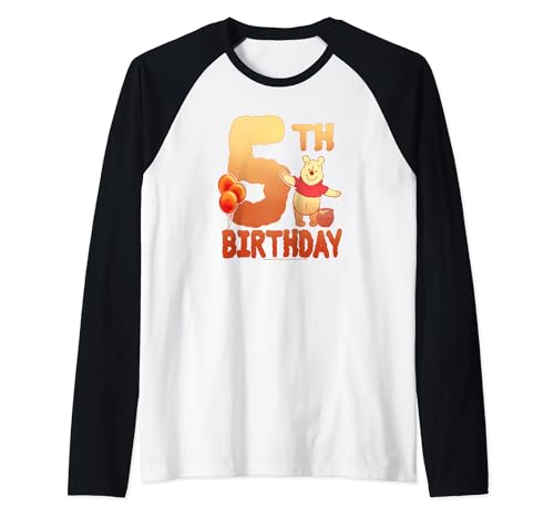 T-shirt raglan Winnie l'Ourson 5 ans : tenue confortable fête anniversaire
