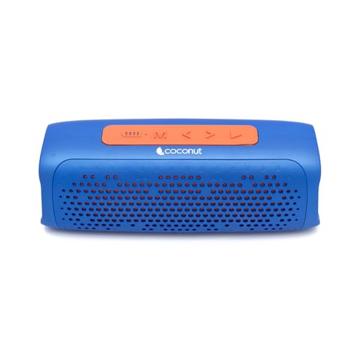 Image of coconut Echo 8W Portable Bluetooth Speaker, Bluetooth 5.1 /FM Radio /Aux /TF Card /USB Playback and Micro USB Charging-Blue