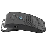 Funien Wireless Car Speakerphone Handsfree MP3 Speaker with Back Clamp/Holder, Vibration Sensor, Long Standby Time, Ideal for Drivers and Travel Enthusiasts