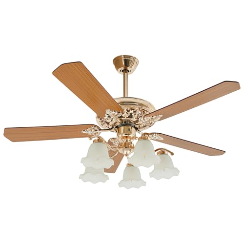 NIENIEE 52" Vintage Ceiling Fan with Light - Remote Control