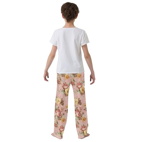 Pink Rose Flower France Paris Pajama Pants Long Sleep Pant Soft PJ Bottoms Sleepwear3