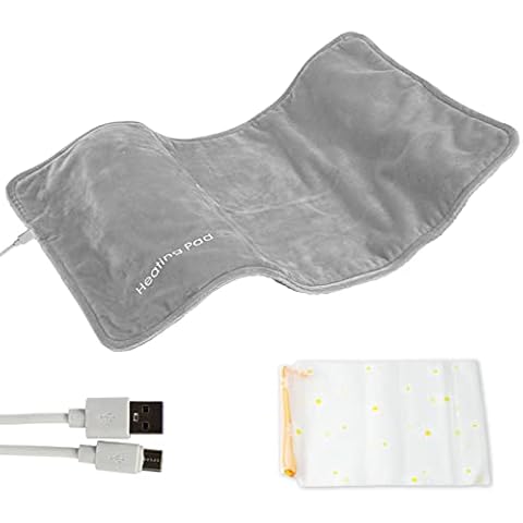 USB Heating Pads for Pain Relief, Portable Car Travel Electric Thermostatic Heat Mat for Period Cramps Waist Back, 12" x 20" Washable Heated Seat Cushion for Cat Dog Pet Cover