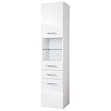 FACKELMANN Hochschrank SCENO/gedämpfte Scharniere & Soft-Close-System/Maße (B x H x T): ca. 40 x 175,5 x 36 cm / 2 Schubladen & 2 Türen/Türanschlag frei wählbar/Korpus: Weiß/Front: Weiß