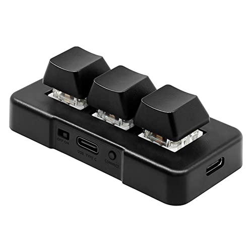 Clavier mécanique macro 3 touches USB mini bouton programmable Copier Coller Noir