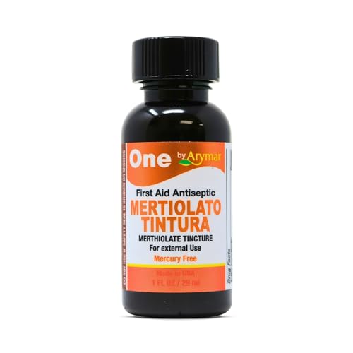 Arymar Mertiolato Tincture 1floz. Antiseptic Solution for Minor Cuts Scrapes & Burns.