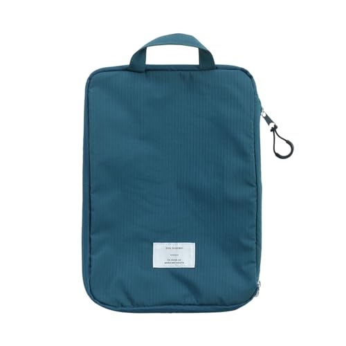 【 ボンモマン公式】トラベルポーチ 圧縮 衣類 旅行 旅行用圧縮袋 収納ポーチ おむつ 便利グッズ トラベル パッキング 出張 軽量 簡単 YKK/bon moment (ブルーグリーン（stripe）, Sサイズ)のサムネイル