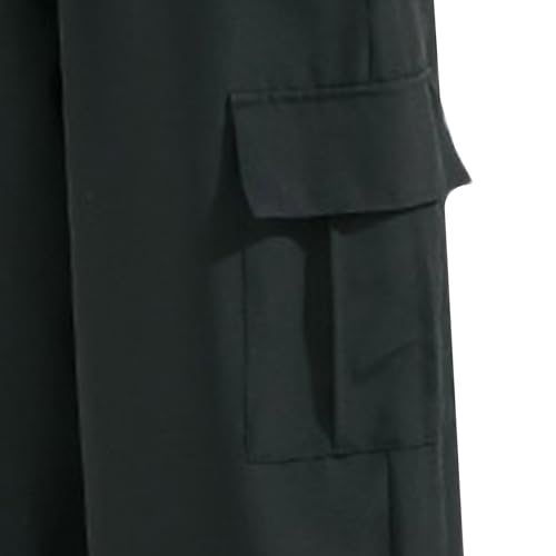 Teen Girls Straight Wide Leg Sweatpants Multi Pockets Cotton High Waist Elastic Long Joggers Pants Kids Baggy Trousers2