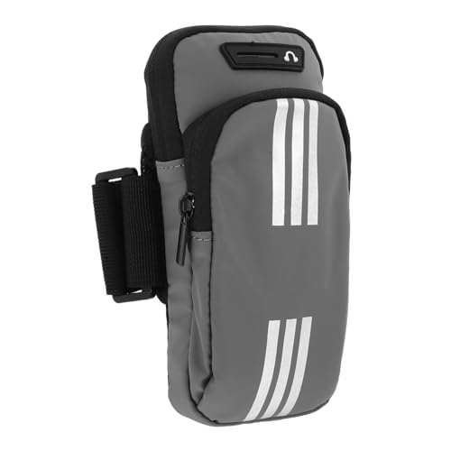 SEWACC Running Cell Phone Armband Pouch Sweatproof Arm Bag with Adjustable Strap for Gym Cycling Hiking Grey Capacity for Phone Wallet Keys