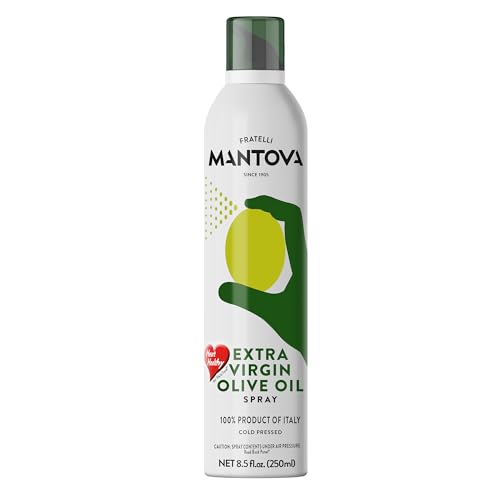 Mantova Extra Virgin Olive Oil Spray 8.5 oz. Spray Bottle - Manage Oil Amount - Great For Salads & Cooking