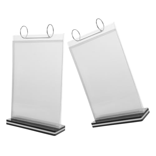 Porte-menu de table A5 vertical transparent avec présentoir à anneaux double face amovibles