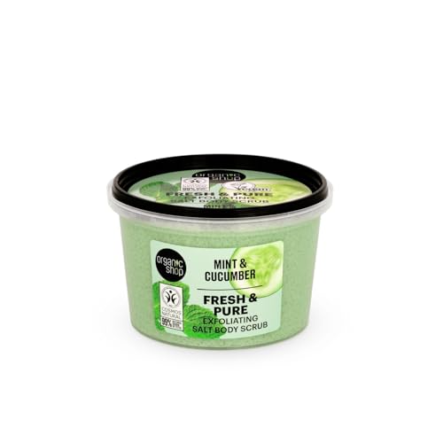 Organic Shop 250ml Body Scrub Fresh & Pure Exfoliating Mint & Cucumber