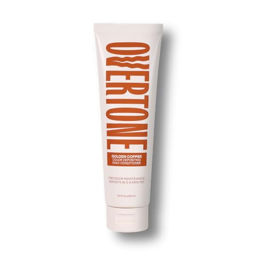 Image of Overtone Daily Color Depositing Conditioner for Hair, Golden Copper:Temporary Pigment with Shea, Coconut & Avocado Oils, Hydrating, Vegan & Cruelty-Free, All Hair Types, 4.5oz.