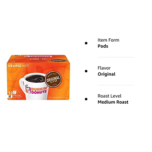 Dunkin' Donuts Original Blend Coffee K-Cup Pods, Box Of 72 Count #TOP2
