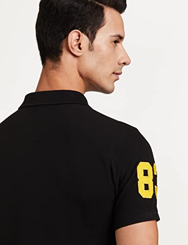 Image of Deniklo Polo Regular Fit Cotton Poly T-Shirt for Men (DK10-M Black)