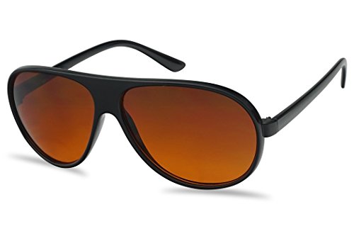 Retro 80s Round Over Sized XL Large Black Blocker Plastic Aviator Sunglasses