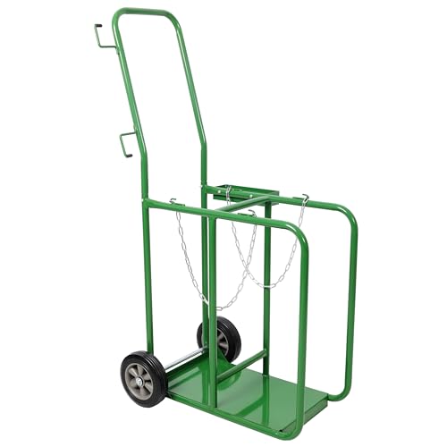 Image of Heavy Duty Welding Cylinder Hand Truck, 440lbs Capacity Dual Oxygen Acetylene Tank Cart Cylinder Dolly with 8