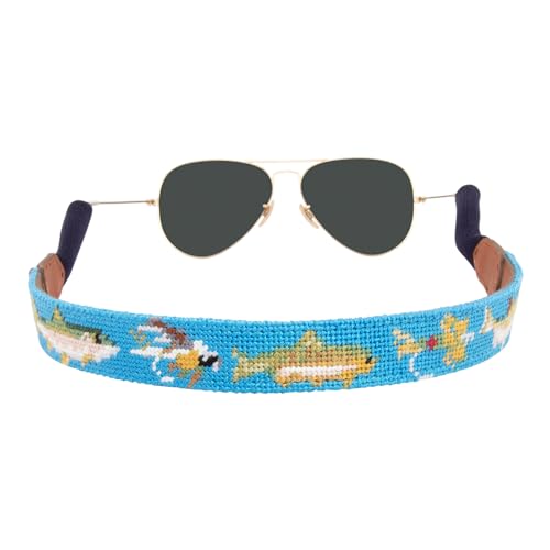 Image of Leather Hand-Stitched Needlepoint Sunglass Strap Retainer