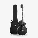 Carbon Fiber 38-inch Folk Guitar, Cutaway Acoustic Guitars/Travel Guitars, Integrated Casting with Carbon Fiber Composite Material Light and Portable(Black)