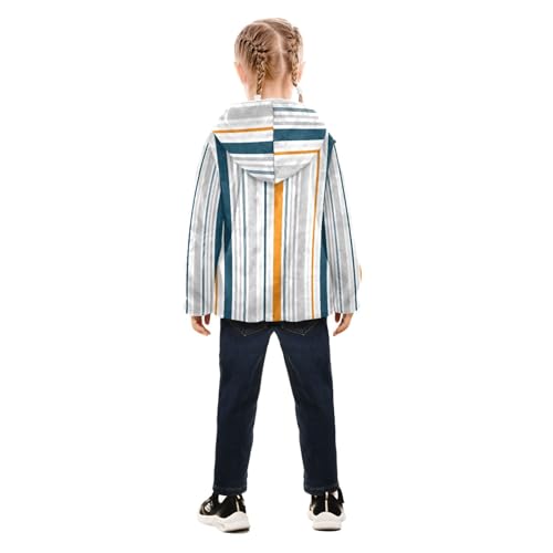 GuoChe orange Gray Stripes Baby Girl Fleece Jacket4